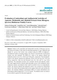 Evaluation of Antioxidant and Antibacterial Activities of ... - MDPI.com