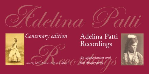 Adelina Patti Recordings - Historic Masters