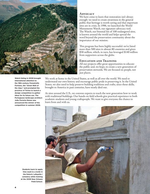2008 Annual Report - World Monuments Fund