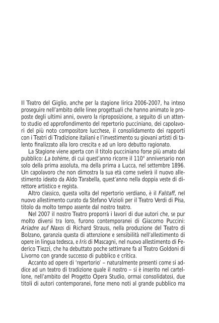 La Bohème [file PDF 3,43 MB] - Teatro del Giglio di Lucca