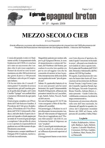 Mezzo secolo CIEB - giornale del epagneul breton