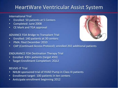 Emerging LVAD Technology for the Use - Washington Hospital Center