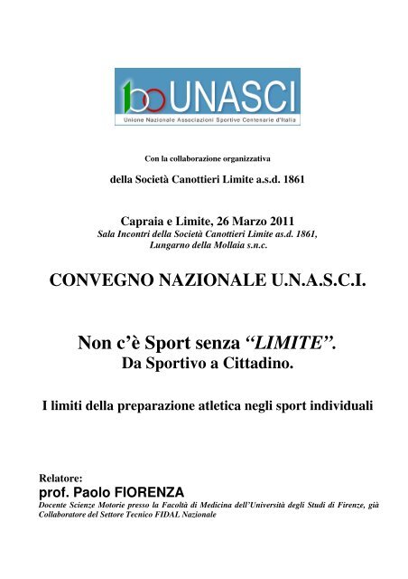 Relazione prof. Paolo Fiorenza - Unasci