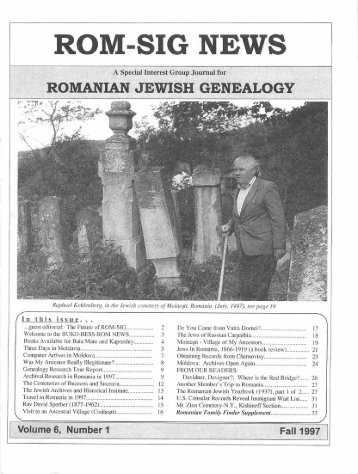 ROM-SIG NEWS - JewishGen