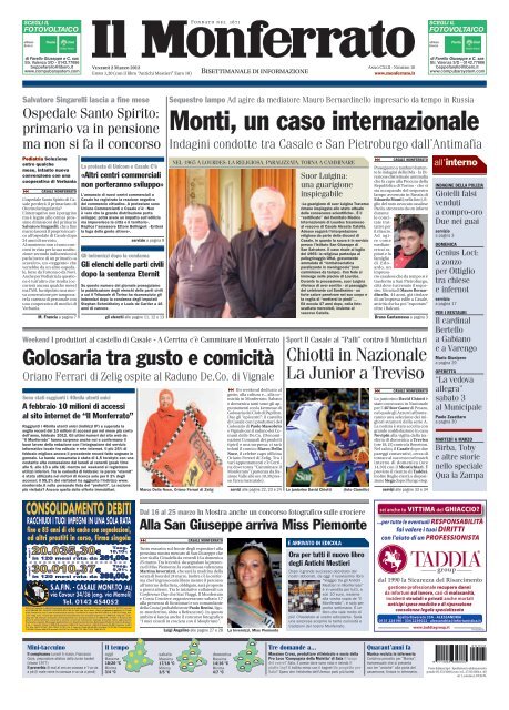 Monti, un caso internazionale - Il Monferrato
