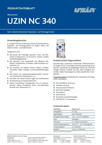 UZIN NC 340 - fr.uzin.ch - UZIN