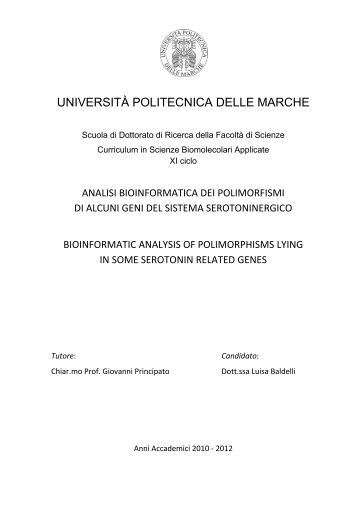 UNIVERSITÀ POLITECNICA DELLE MARCHE