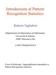 Introduzione al Pattern Recognition Statistico - Dipartimento di ...