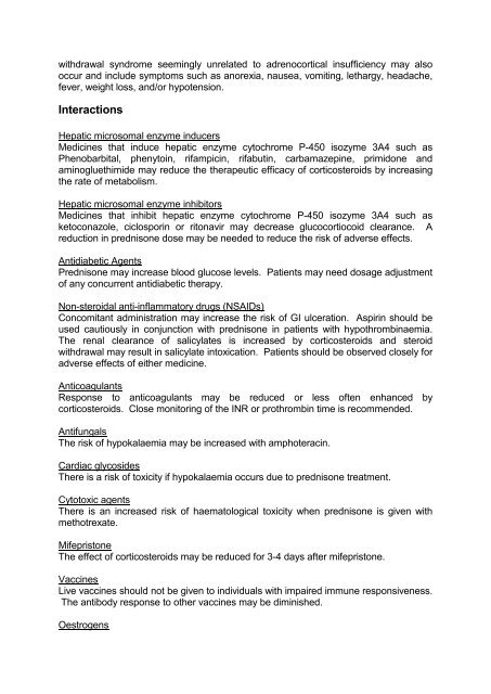 DATA SHEET PREDNISONE - Medsafe