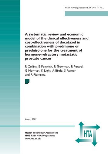 Docetaxel with prednisone or prednisolone for the treatment of ...