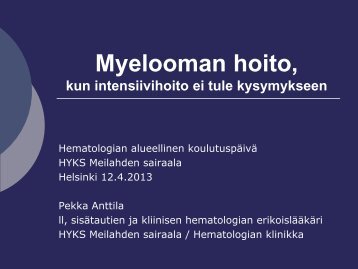 Pekka Anttila, Myelooman hoito