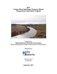 Tongue River Hydrologic Summary Report - Montana Board of Oil ...
