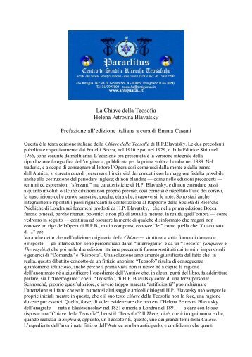 Prefazione di Emma Cusani alla Chiave della Teosofia - Antigua Tau