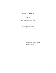 A Select Index to the Bellringer 1940 to 1945