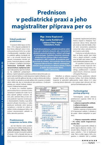 Prednison v pediatrické praxi a jeho magistraliter ... - Edukafarm