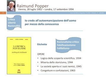 Karl R. Popper. Critica, libertà, razionalità - Isisghilarza.It