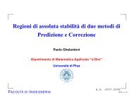 Regioni di assoluta stabilità di due metodi di Predizione e Correzione