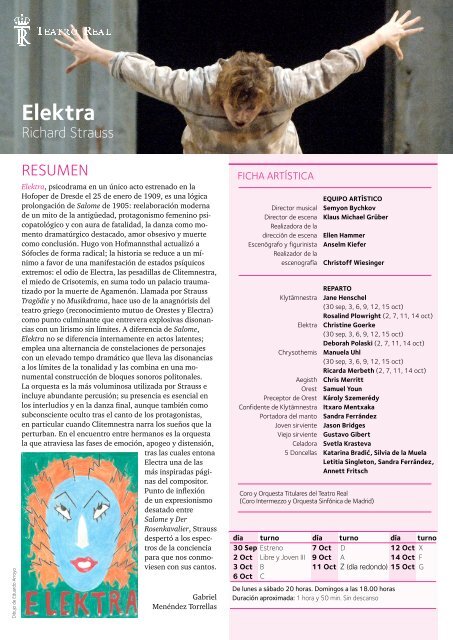 'Elektra' en pdf - Teatro Real