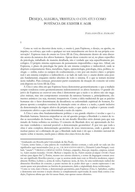 PDF) Chauí, Desejo, paixão e ação na ética de Espinosa completo