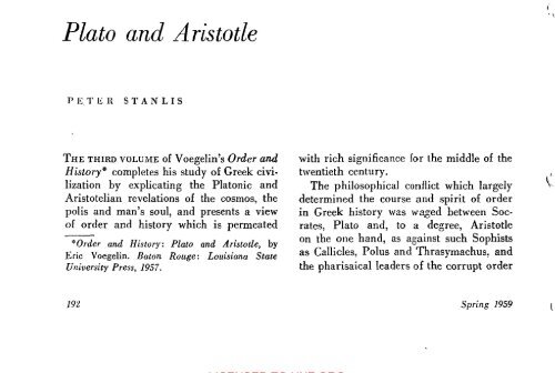 Plato and Aristotle