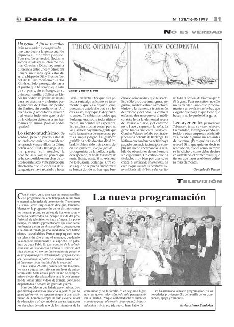 nº 178/16-ix-1999 semanario de información religiosa - Alfa y Omega