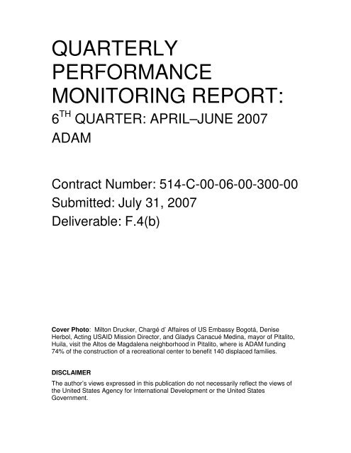 6 Quarter: April – June 2007