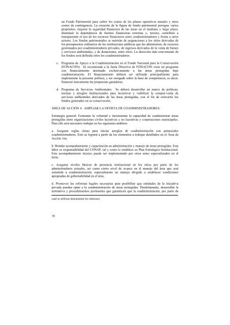 Política de Co-administración en Áreas Protegidas - Consejo ...