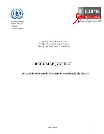 REGULILE JOCULUI - Ministerul Muncii, Protectiei Sociale si Familiei