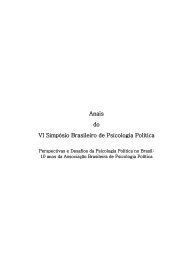 Anais do VI Simpósio Brasileiro de Psicologia Política - EACH - USP