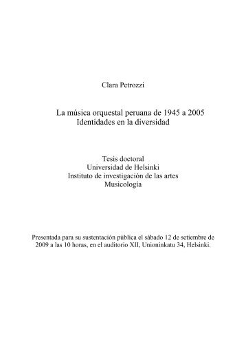 La música orquestal peruana de 1945 a 2005 : Identidades ... - Doria