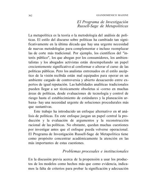 "La Hechura de las Políticas". - Instituto Nacional de Administración ...