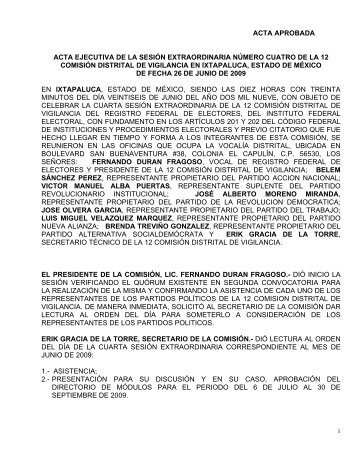 Acta del 26 de Junio del 2009 - Instituto Federal Electoral