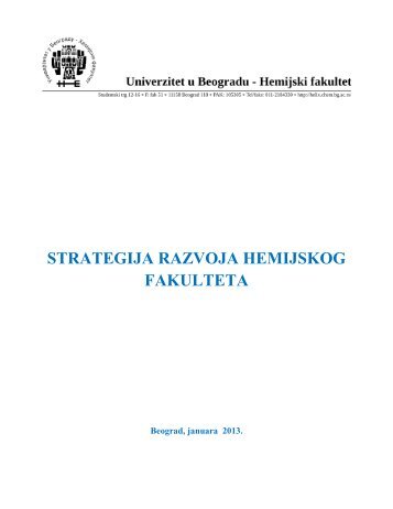 Strategija razvoja Hemijskog fakulteta - Hemijski fakultet