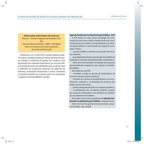 planos de gestão de resíduos sólidos - Ministério do Meio Ambiente