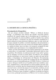 LA MUERTE DE LA CIENCIA POLÍTICA Presentación de ...