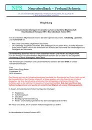 Anmeldung - Neurofeedback Verband Schweiz