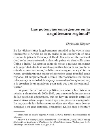 Las potencias emergentes en la arquitectura regional*