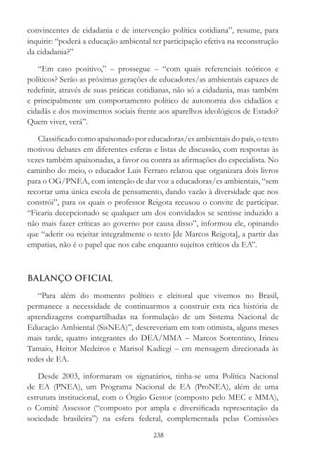 Os Diferentes Matizes da Educação Ambiental no Brasil