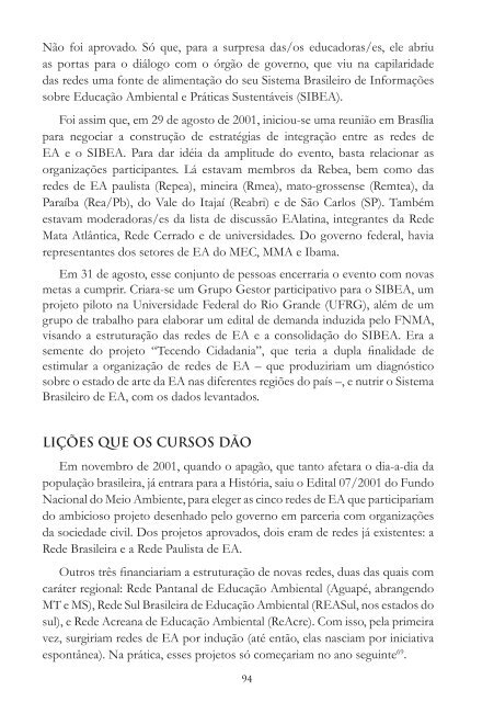 Os Diferentes Matizes da Educação Ambiental no Brasil