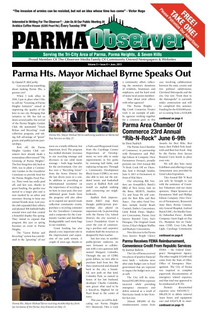 Parma Hts. Mayor Michael Byrne Speaks Out