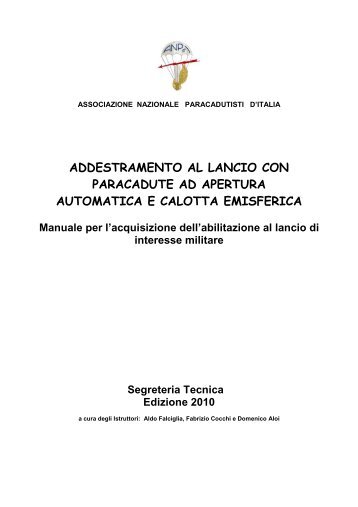 manuale di addestramento - Associazione Nazionale Paracadutisti ...