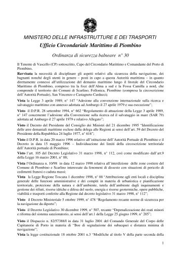 Ufficio Circondariale Marittimo di Piombino - Comune di Castagneto ...