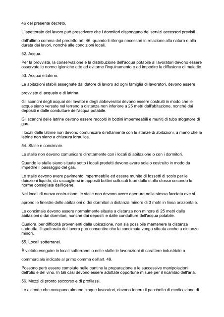 D.P.R. 19 marzo 1956, n. 303. Norme generali per l'igiene del lavoro ...