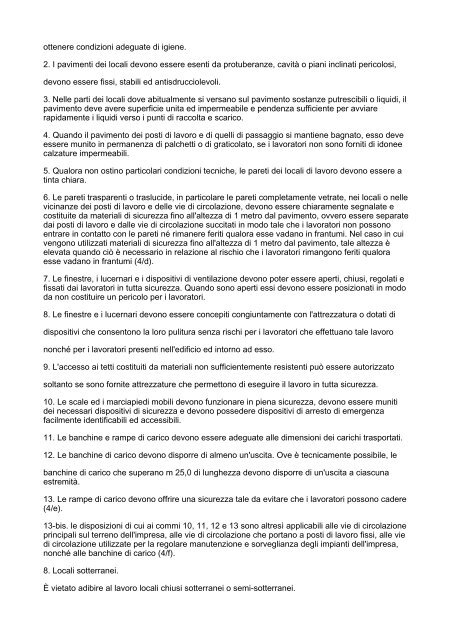 D.P.R. 19 marzo 1956, n. 303. Norme generali per l'igiene del lavoro ...