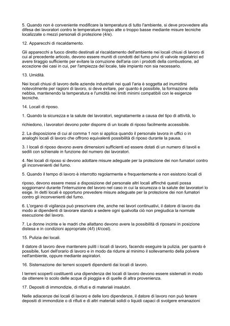 D.P.R. 19 marzo 1956, n. 303. Norme generali per l'igiene del lavoro ...