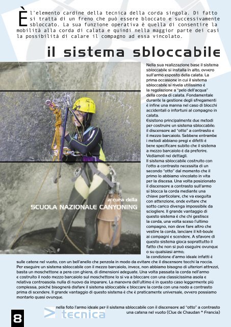 ambiente > tecnica > itinerari - Associazione Italiana Canyoning