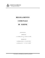 Regolamento comunale d'igiene - Comune di Mirano