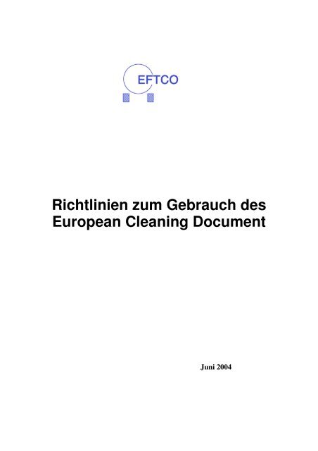 Richtlinien zum Gebrauch des European Cleaning Document - DVTI
