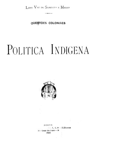 Politica Indigena - Faculdade de Direito da UNL