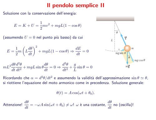 Oscillazioni - Dipartimento di Fisica